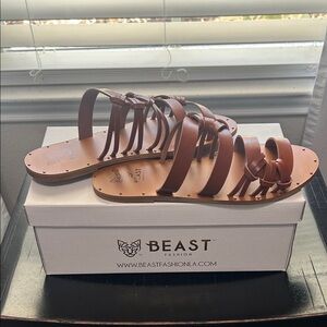 BEAST FASHION Tan Strappy Sandals